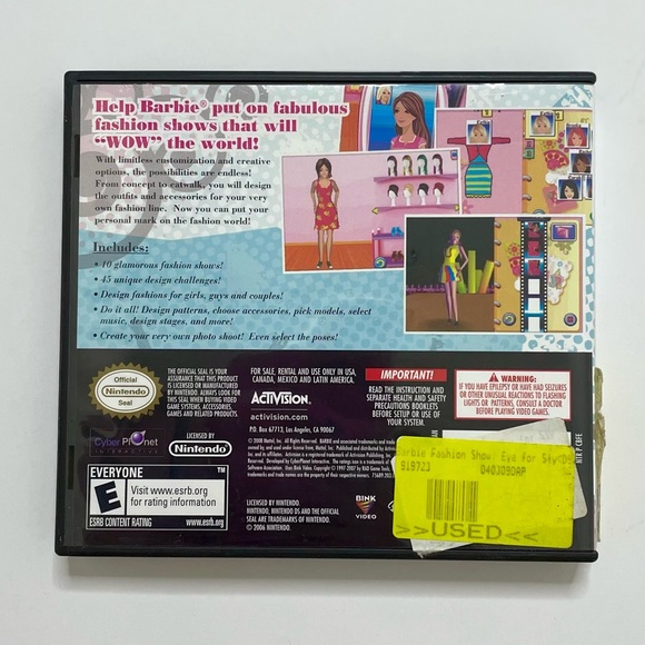 Nintendo DS Barbie Fashion Show: An Eye for Style Catwalk Accessory Models Music - Picture 3 of 8